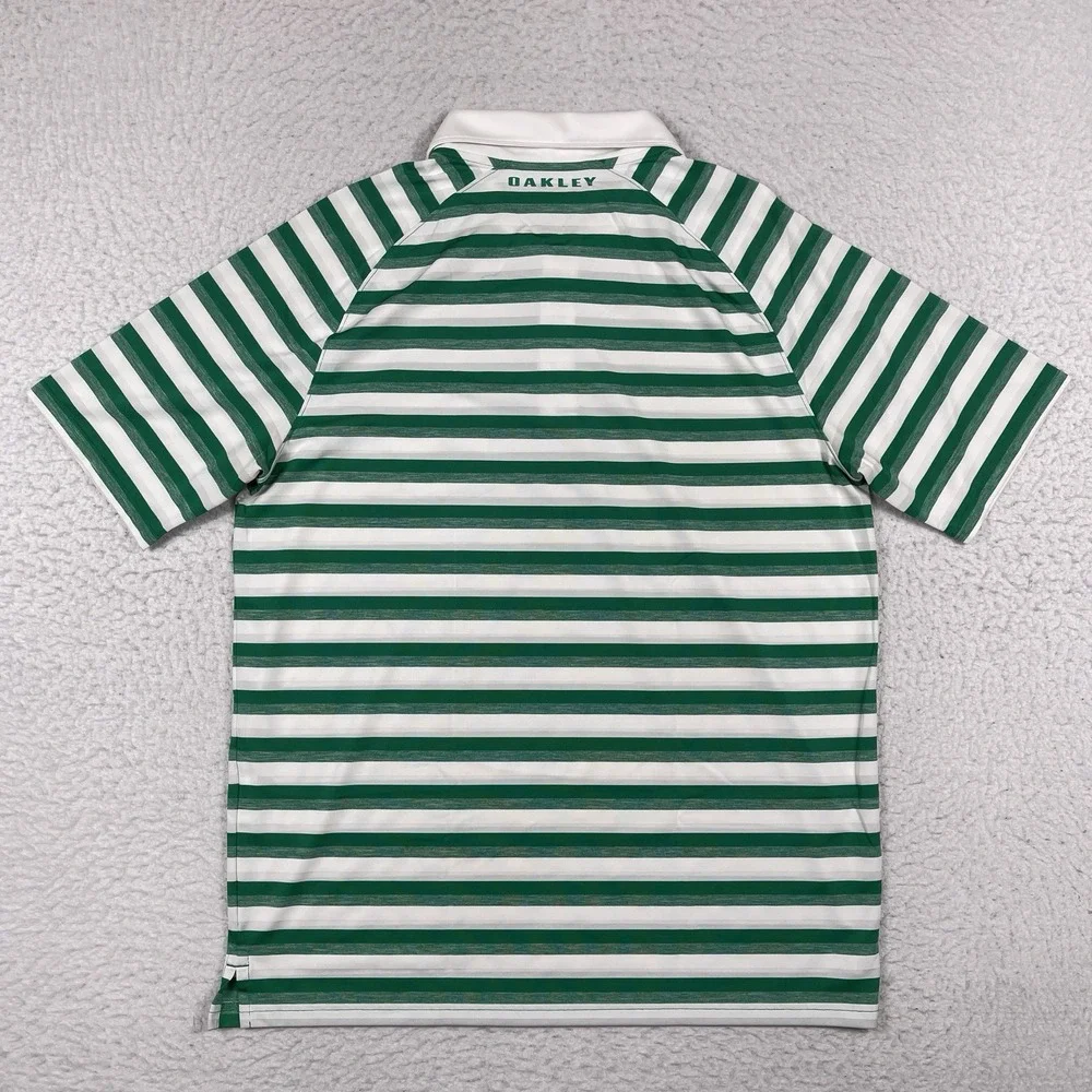 Oakley Polo Shirt Mens Large Striped Pocket Hydrolix Golf Preppy‎ Travel Tennis